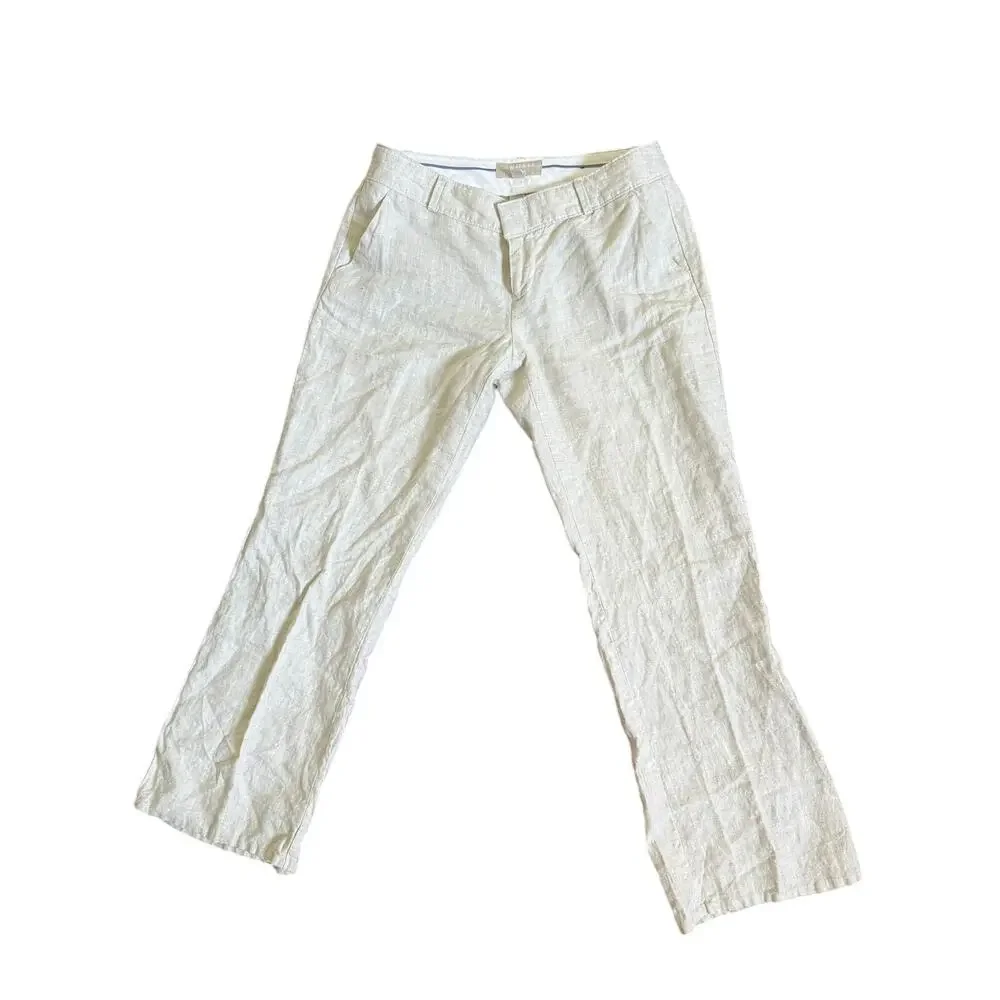 Banana Republic Martin Fit Petite Linen Blend Pants Size 6P 100% Linen